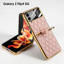 Load image into Gallery viewer, Luxury Leather Electroplating Diamond Protective Cover For Samsung Galaxy Z Flip4 Flip3 5G pphonecover
