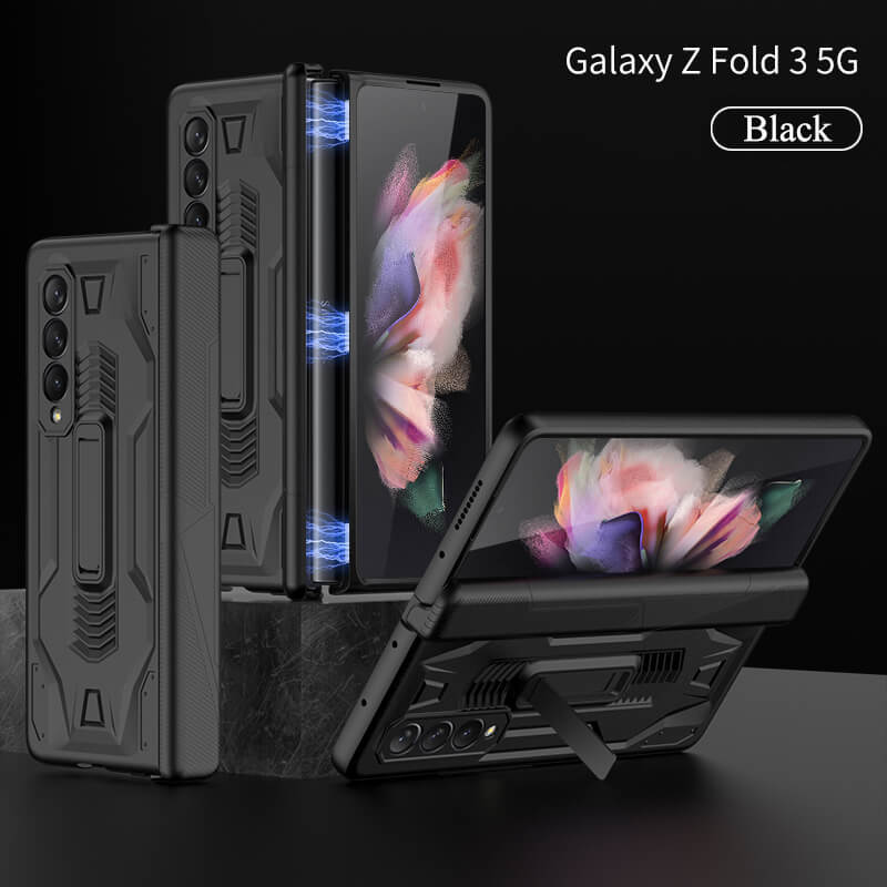 2022 Magnetic Armor All-included Hinge Holder Case For Samsung Galaxy Z Fold 3 5G pphonecover