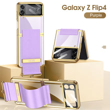 Load image into Gallery viewer, Luxury Leather Strap Holder Back Screen Glass Hard Cover For Samsung Galaxy Z Flip4 5G pphonecover
