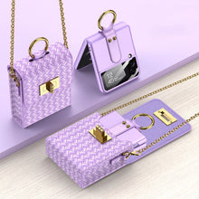 Load image into Gallery viewer, Luxury Leather Mini Phone Bag with Gold Chain For Samsung Galaxy Z Flip4 Flip3 5G
