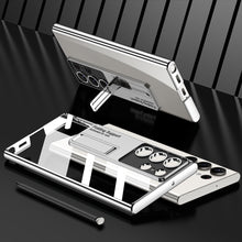 Load image into Gallery viewer, Magnetic Bracket Electroplated Clear Phone Case For Samsung Galaxy S22 S23 Ultra
