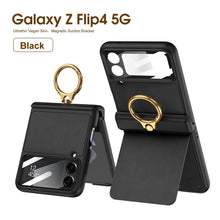 Load image into Gallery viewer, Magnetic Hinge Ring Bracket Leather Case For Samsung Galaxy Z Flip4 5G pphonecover
