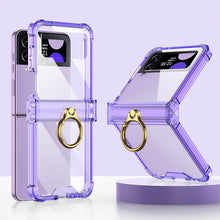 Load image into Gallery viewer, Soft Clear Airbag Ring Hinge Phone Case For Samsung Galaxy Z Flip4 Flip3 5G pphonecover
