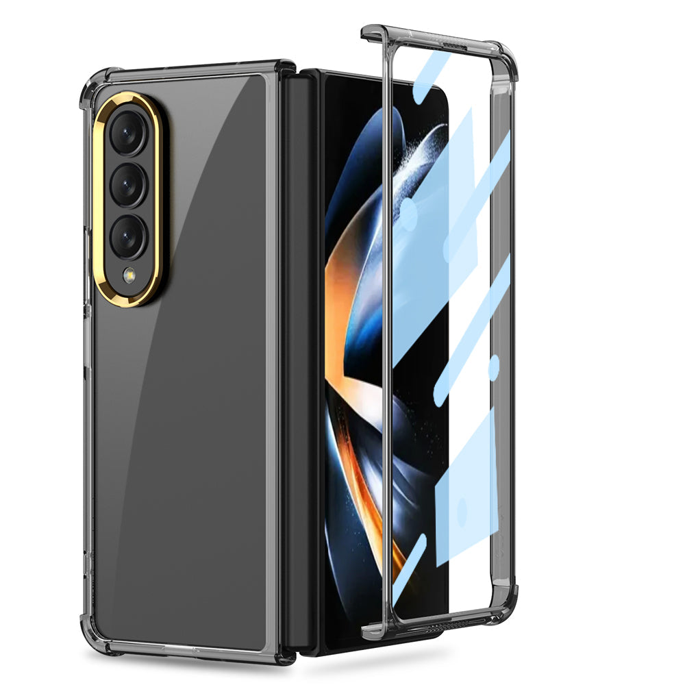 Airbag Bumper With Glass Frame Cover For Samsung Galaxy Z Fold 4 Case Shockproof Clear Soft Edge Case For Galaxy Z Fold4 5G pphonecover