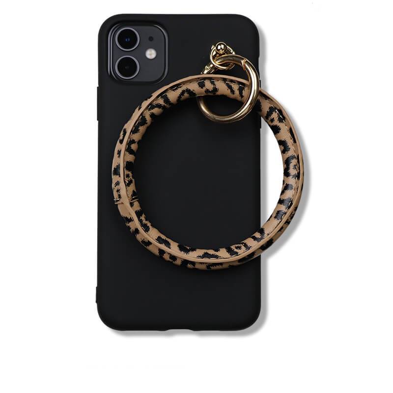 Luxury Fashion Leopard Print Wristband Soft Silicone Phone Case For iPhone pphonecover