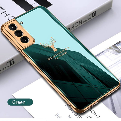 FLASH⚡SALE I 2021 Luxury Deer Pattern Camera All-inclusive Electroplating Process Case For Samsung S21 S21 Plus S21 Ultra pphonecover