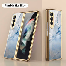 Load image into Gallery viewer, Marble Glass Case For Samsung Galaxy Z Fold 3 5G pphonecover
