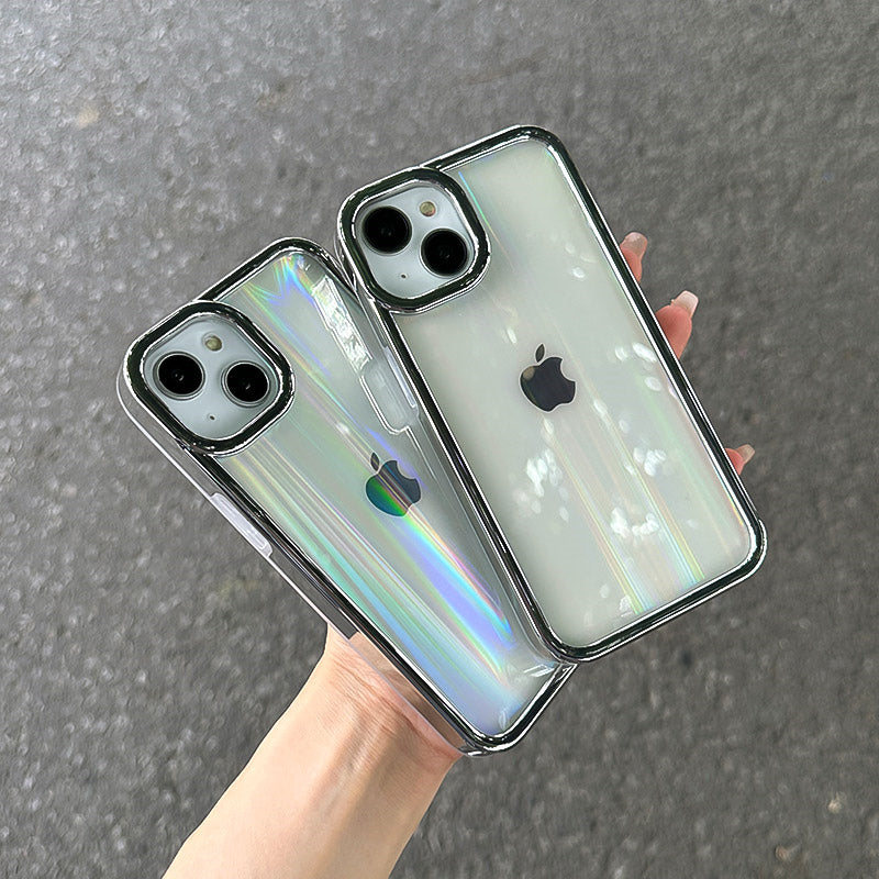 Ins Laser Plating Transparent iPhone Case