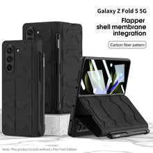 Load image into Gallery viewer, Samsung Galaxy Z Fold 5 Mobile Phone Case Fashion Warrior Flip Leather Case Film Velcro Pen Slot Case

