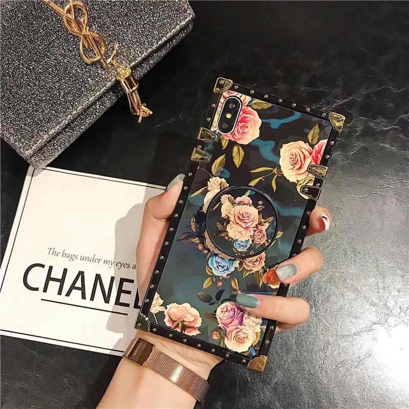 Stylish French Style Flower Popsocket Huawei Samsung iPhone Case pphonecover