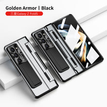 Load image into Gallery viewer, Plated Transparent Galaxy Z Fold5 Case with Front Screen Protector &amp; Flat Hinge Protection &amp; Kick-Stand
