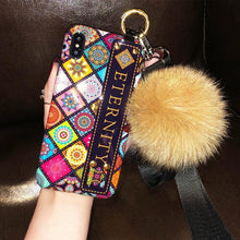 Load image into Gallery viewer, Luxury Wristband Bohemia Foxfur Ball Phone Case For iPhone - hotbuyy
