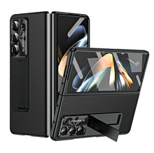 Load image into Gallery viewer, Leather Galaxy Z Fold5 Case with Front Screen Protector With Hidden Kick-Stand
