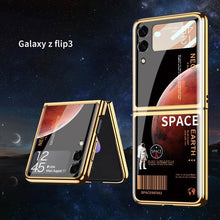Load image into Gallery viewer, Space Luxury Plating Frame Anti-knock Protection Glass Case For Samsung Galaxy Z Flip3 pphonecover
