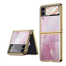 Load image into Gallery viewer, Marble Luxury Plating Frame Anti-knock Protection Glass Case For Samsung Galaxy Z Flip 3 5G pphonecover
