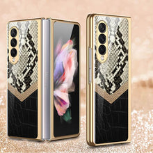 Load image into Gallery viewer, Python Leopard Print Tempered Glass Case for Samsung Galaxy Z Fold 3 5G pphonecover
