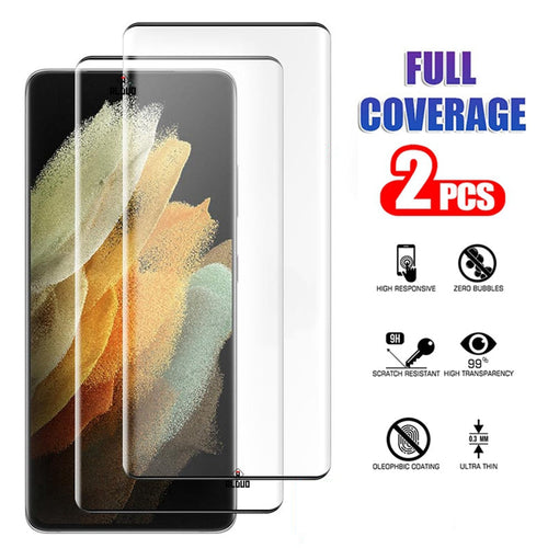 2022 Tempered Full Curved Protective Glass For Samsung Galaxy S22 S21 Ultra Plus pphonecover
