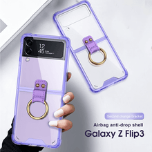 Load image into Gallery viewer, Transparents Airbag Ring Holder Anti-knock Protection Cover For Samsung Galaxy Z Flip 3 5G pphonecover
