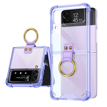 Load image into Gallery viewer, NEWEST Transparents Airbag Ring Holder Anti-knock Protection Cover For Samsung Galaxy Z Flip4 Flip3 5G pphonecover
