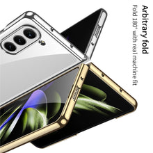 Load image into Gallery viewer, Electroplated Phantom Galaxy Z Fold 5 Case with Front Screen Tempered Glass Protector &amp; Ring
