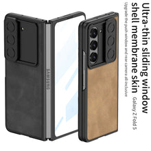 Load image into Gallery viewer, Ultra-thin Samsung Galaxy Z Fold5 Full Inclusive Leather Case with Film &amp; Sliding Window Shell
