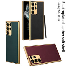 Load image into Gallery viewer, Electroplated Leather Case for Samsung Galaxy S23 S22 Ultra
