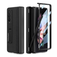 Load image into Gallery viewer, Magnetic Folding Full Wrap Protective Pen Case With Back Screen Glass Hinge Holder Leather Phone Cover For Samsung Galaxy Z Fold4 Fold3 5G pphonecover
