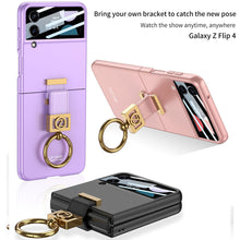 Load image into Gallery viewer, Luxury Z Ring Holder Phone Case With Back Screen Protector For Samsung Galaxy Z Flip5 Flip4 Flip3
