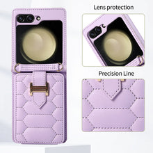 Load image into Gallery viewer, Crossbody Strap Flip Leather Phone Case For Samsung Galaxy Flip5 Flip4 Flip3
