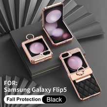 Load image into Gallery viewer, Folding Screen Diamond All-Inclusive Anti-Fall Protective Leather Phone Case For Samsung Galaxy Flip5 Flip4 Flip3
