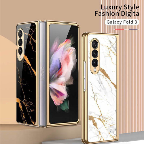 Marble Glass Case For Samsung Galaxy Z Fold 3 5G pphonecover